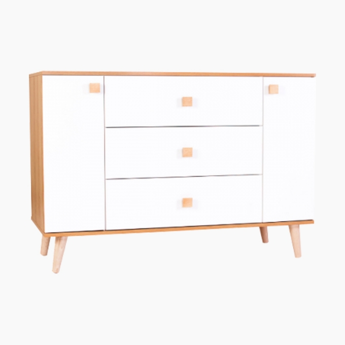 Comoda Luca mare alb-natur